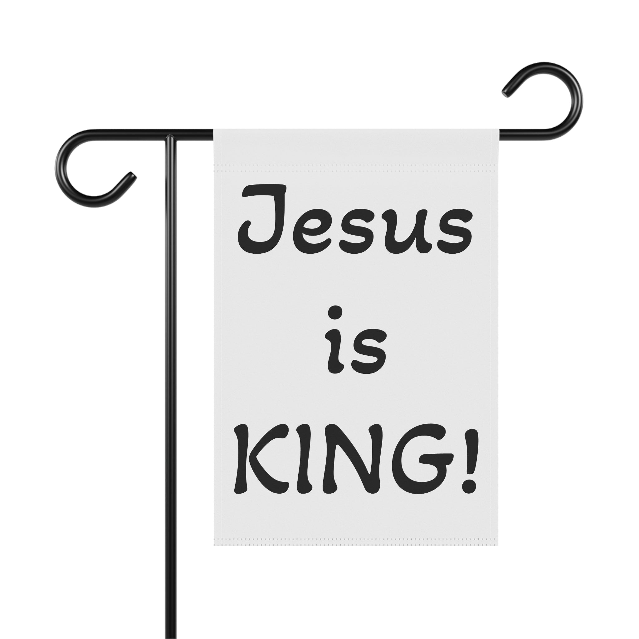 Jesus Is King Garden Flag — Outdoor Christian Welcome Banner
