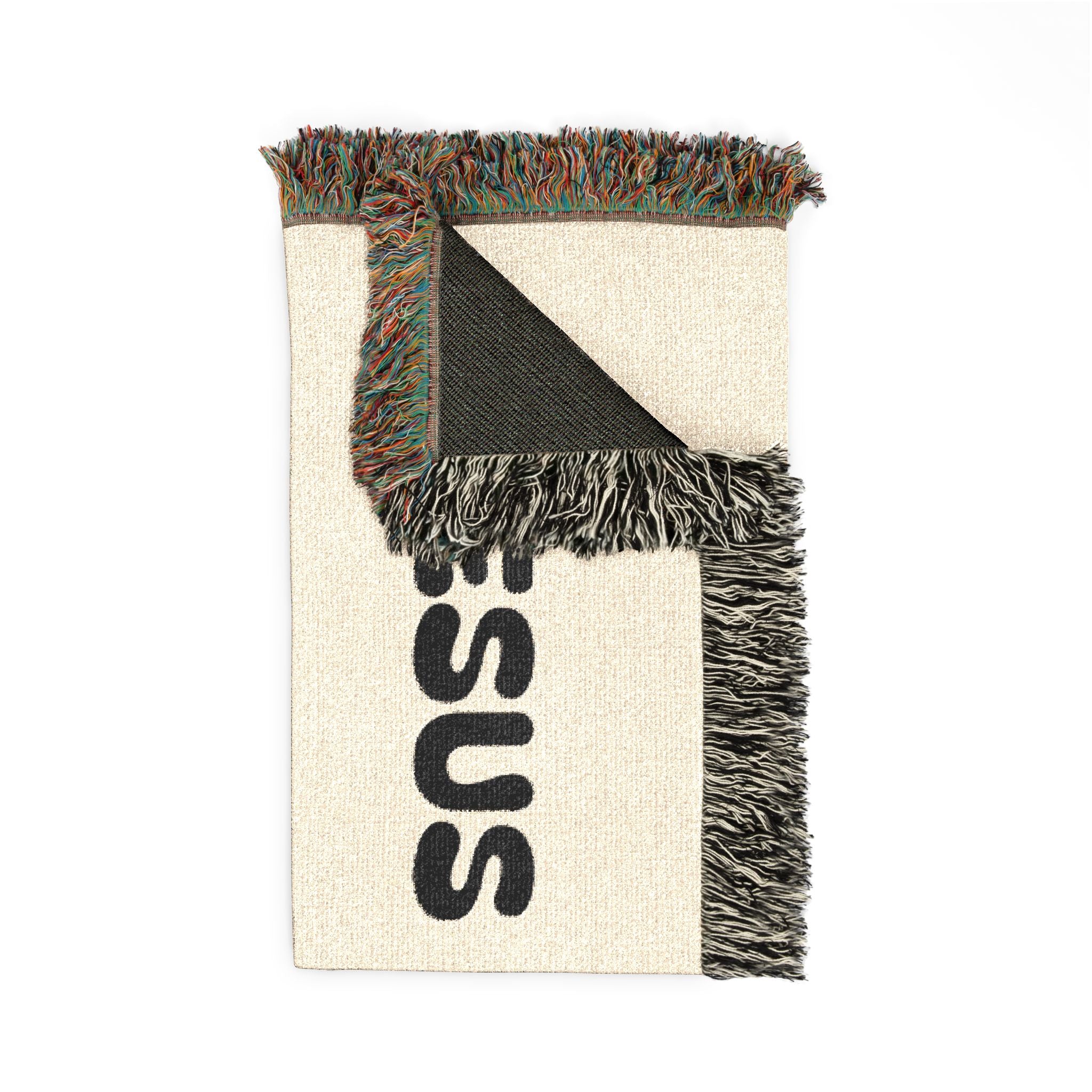 Jesus Is King Woven Blanket – Faith-Inspired Fringe Throw