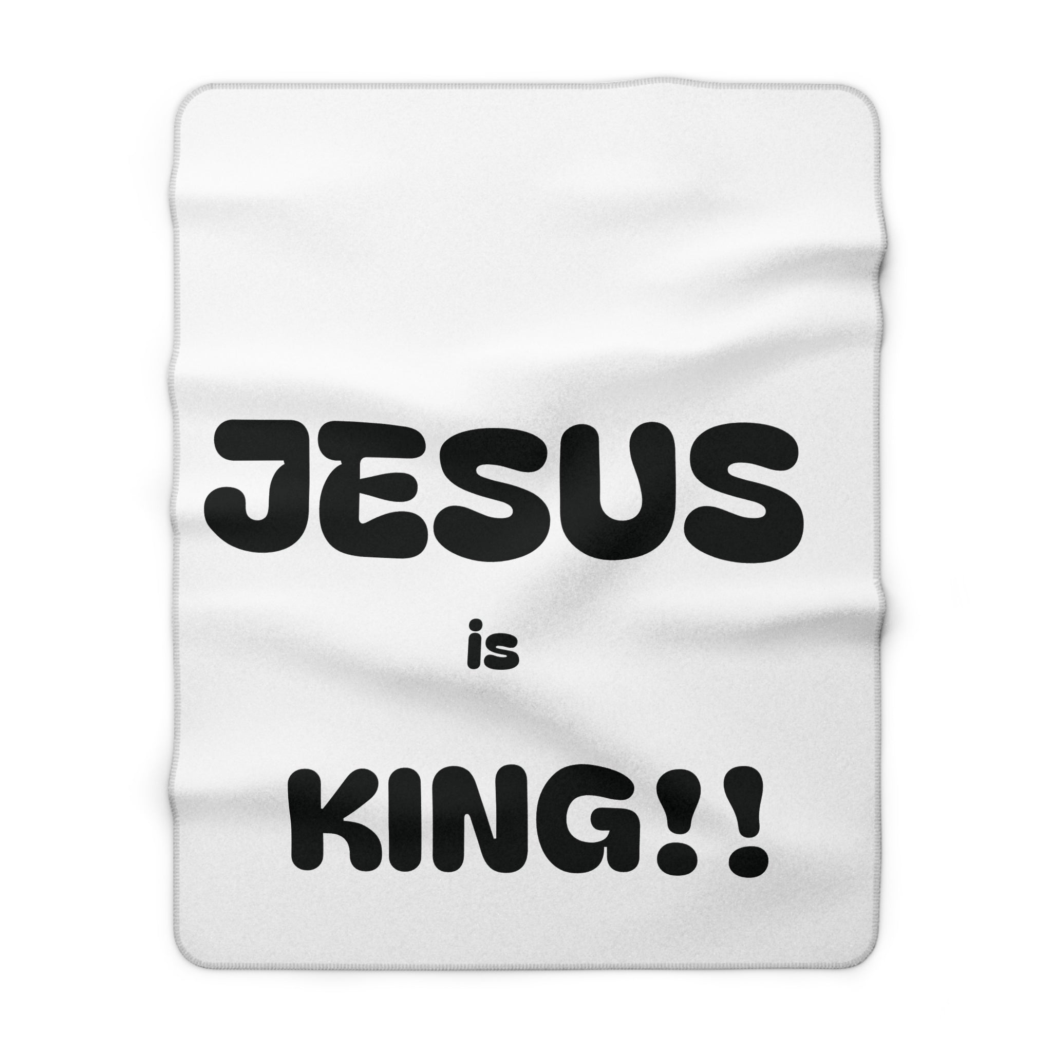 Sherpa Blanket - "JESUS is KING!!" Inspirational Christian Fleece Throw