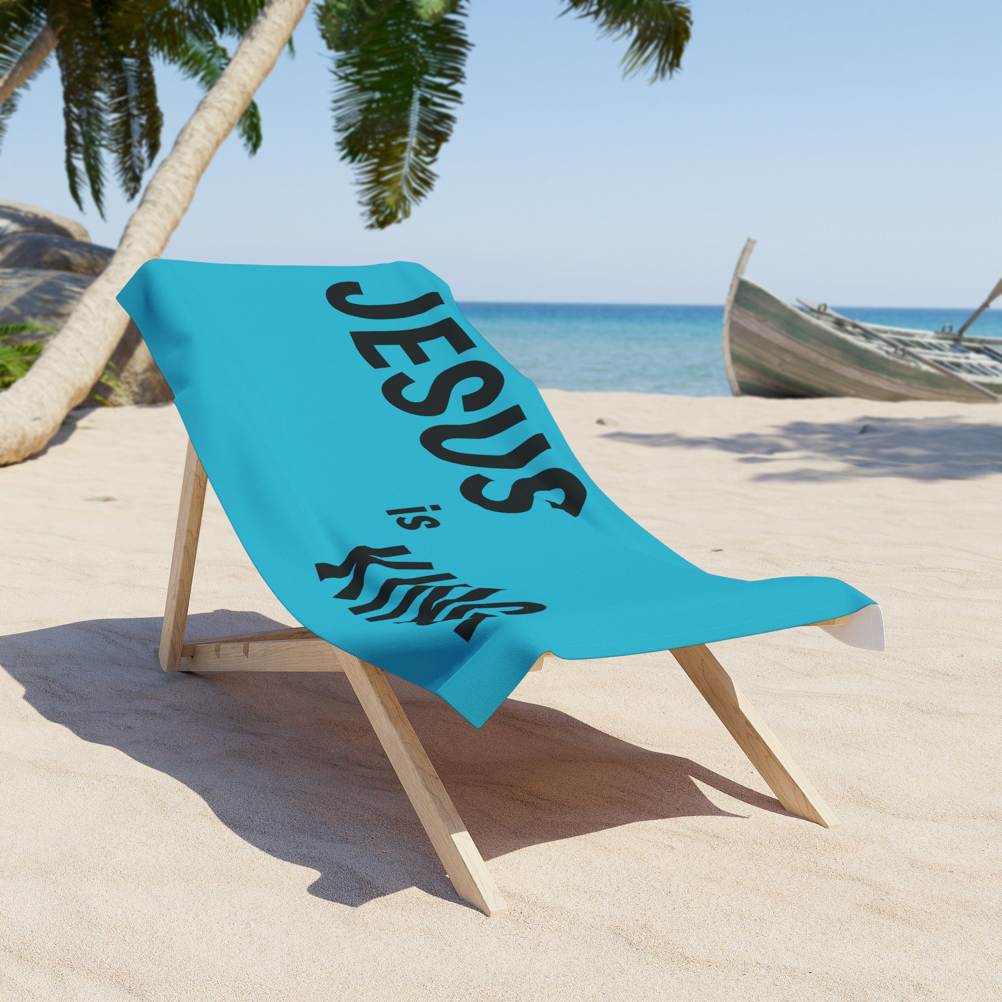 Jesus Is King Beach Towel — Bold Christian Faith Beach Towel