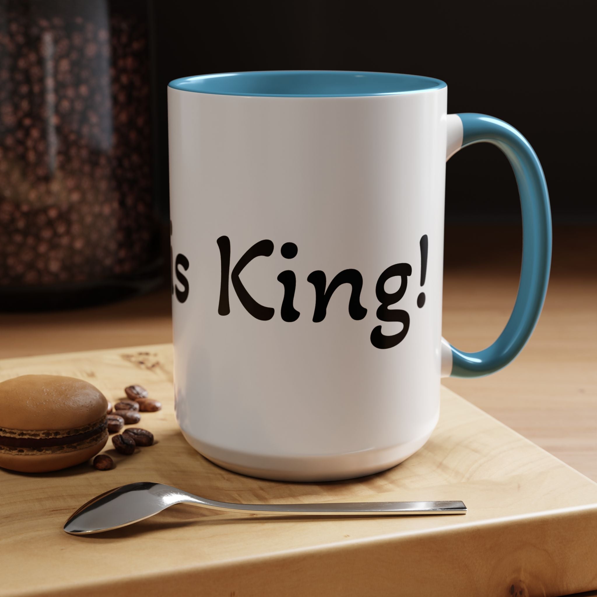 Accent Coffee Mug – 'Jesus is King' Inspirational Ceramic Mug (11/15oz)