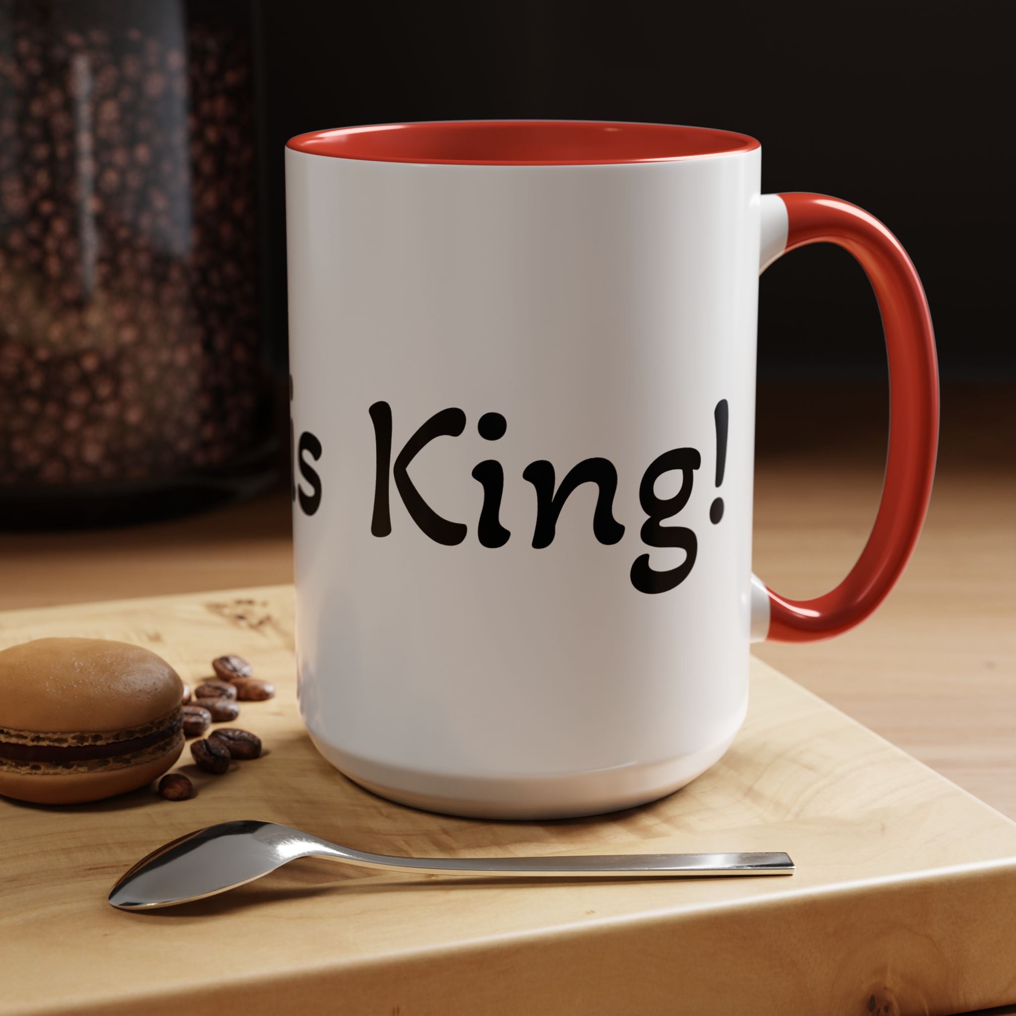 Accent Coffee Mug – 'Jesus is King' Inspirational Ceramic Mug (11/15oz)