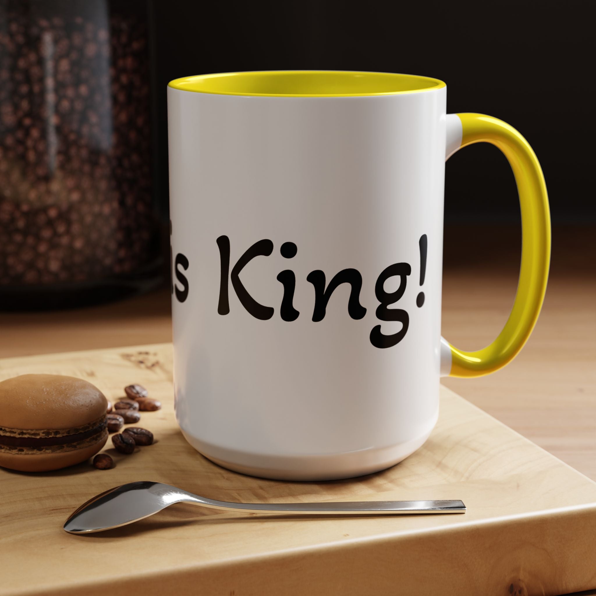 Accent Coffee Mug – 'Jesus is King' Inspirational Ceramic Mug (11/15oz)