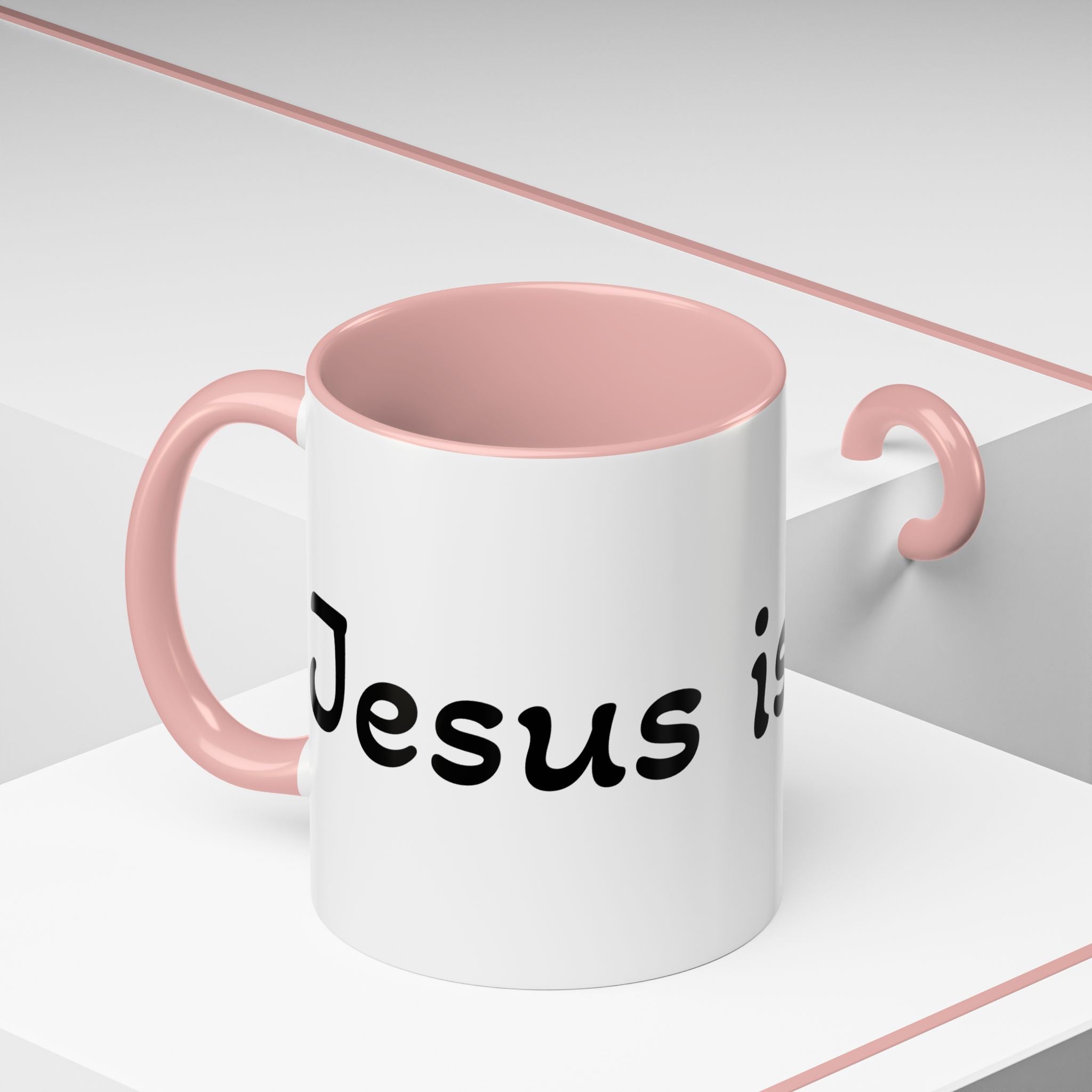 Accent Coffee Mug – 'Jesus is King' Inspirational Ceramic Mug (11/15oz)