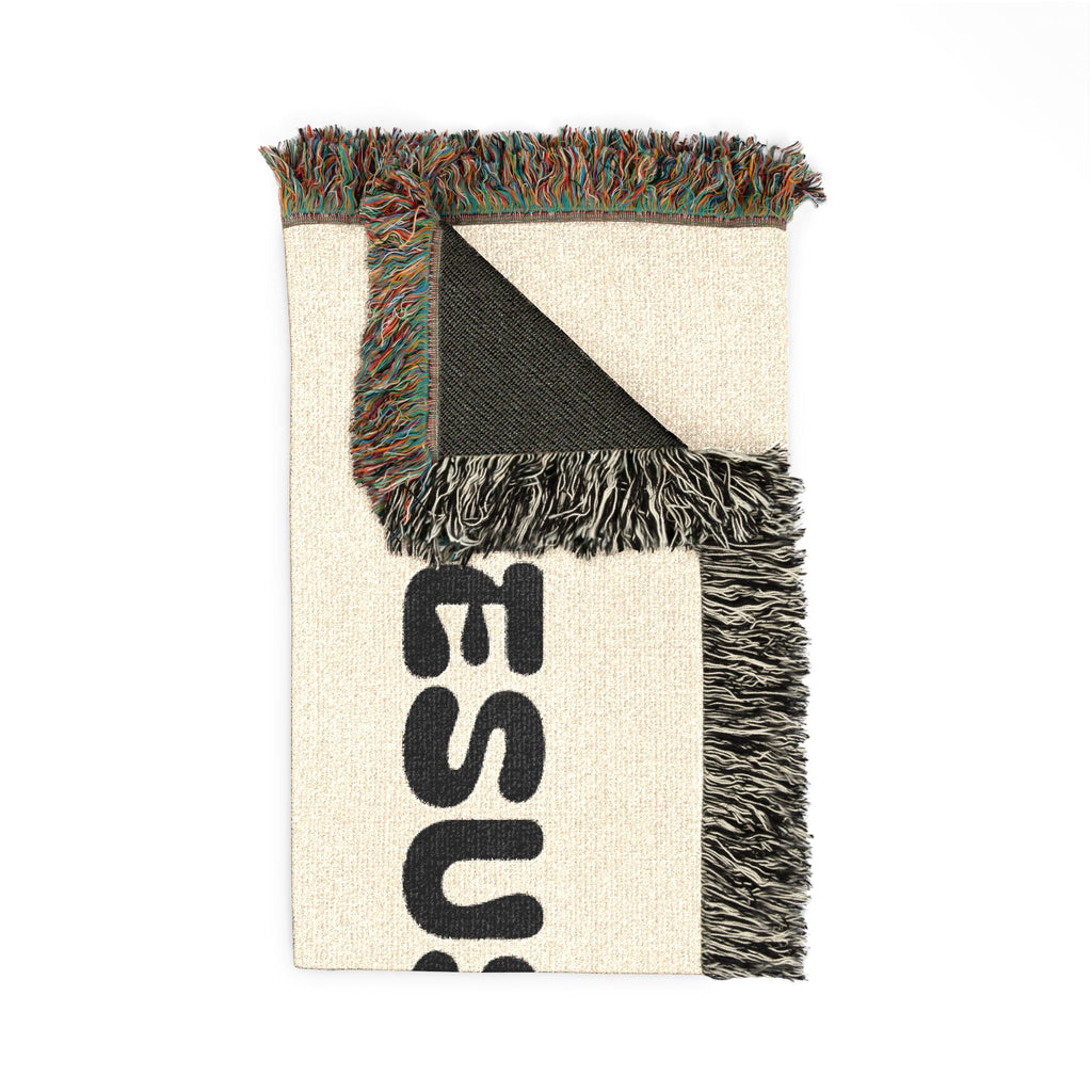 Jesus Is King Woven Blanket – Faith-Inspired Fringe Throw