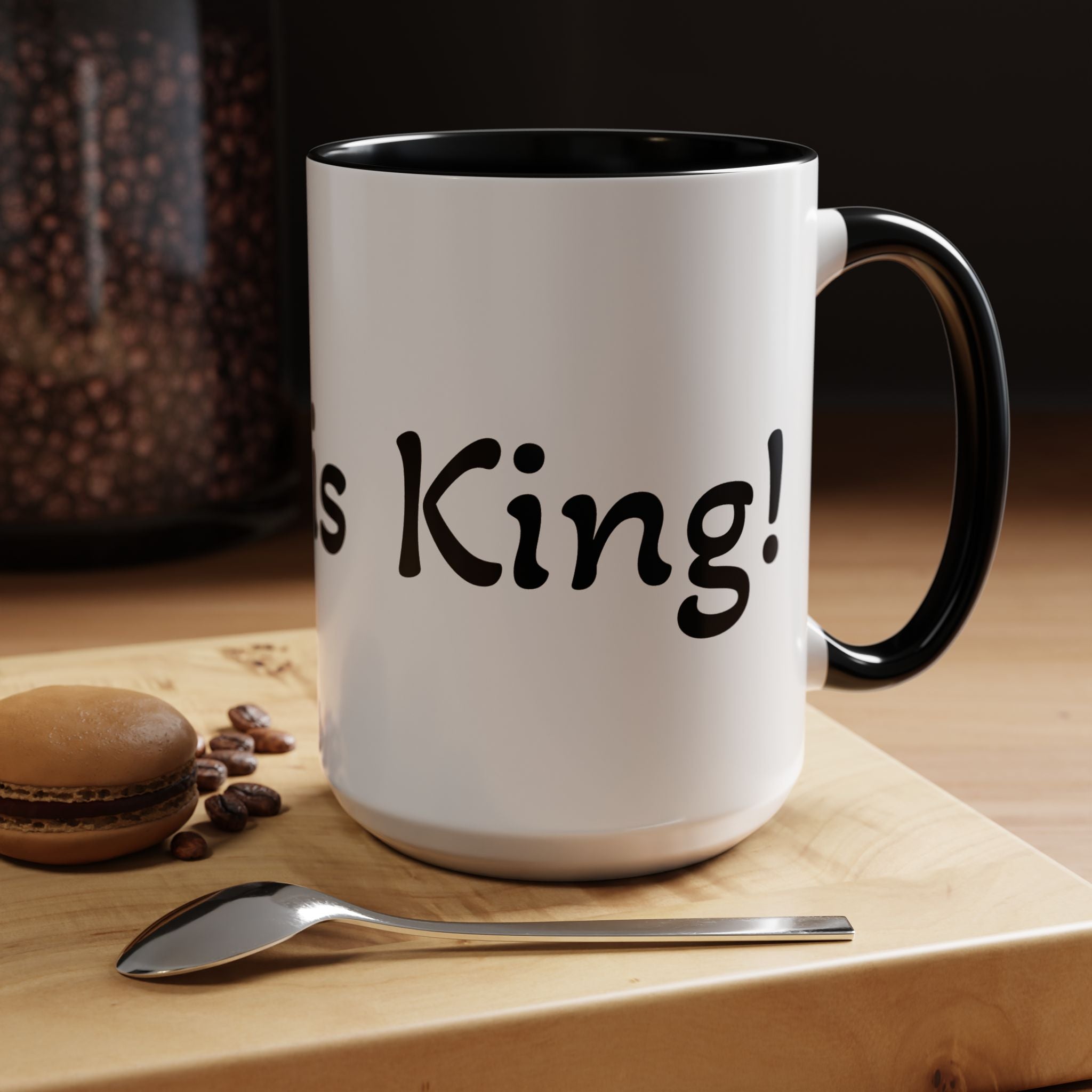 Accent Coffee Mug – 'Jesus is King' Inspirational Ceramic Mug (11/15oz)